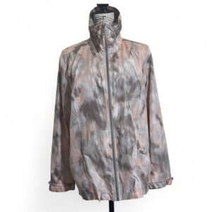 Weekends by‎ Chico's Windbreaker Lightweight Full Zip Jacket Abstract Size 3